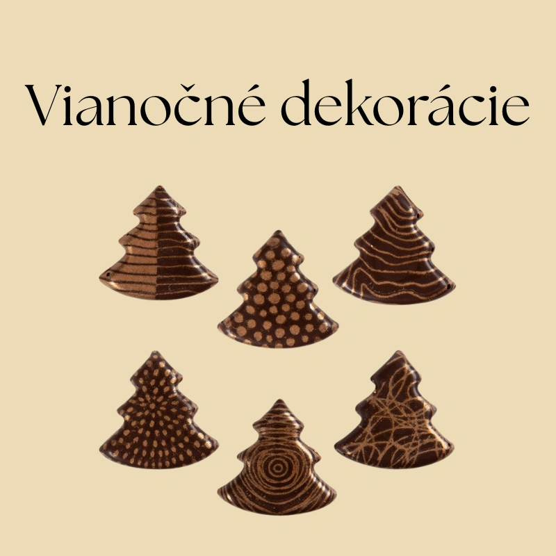 Čokoládové dekorácie Vianočný stromček 2,5x2,5 cm