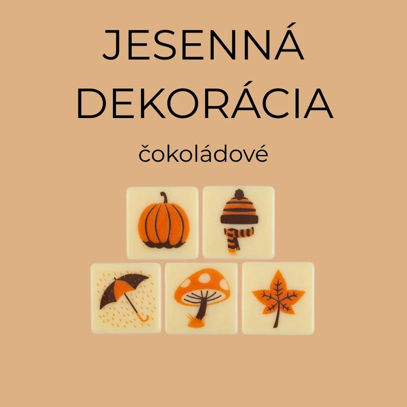 Čokoládový dekor Jesenný štvorec 2,5cm/ 175ks