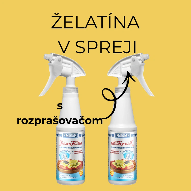 Želatína v spreji s rozprašovačom