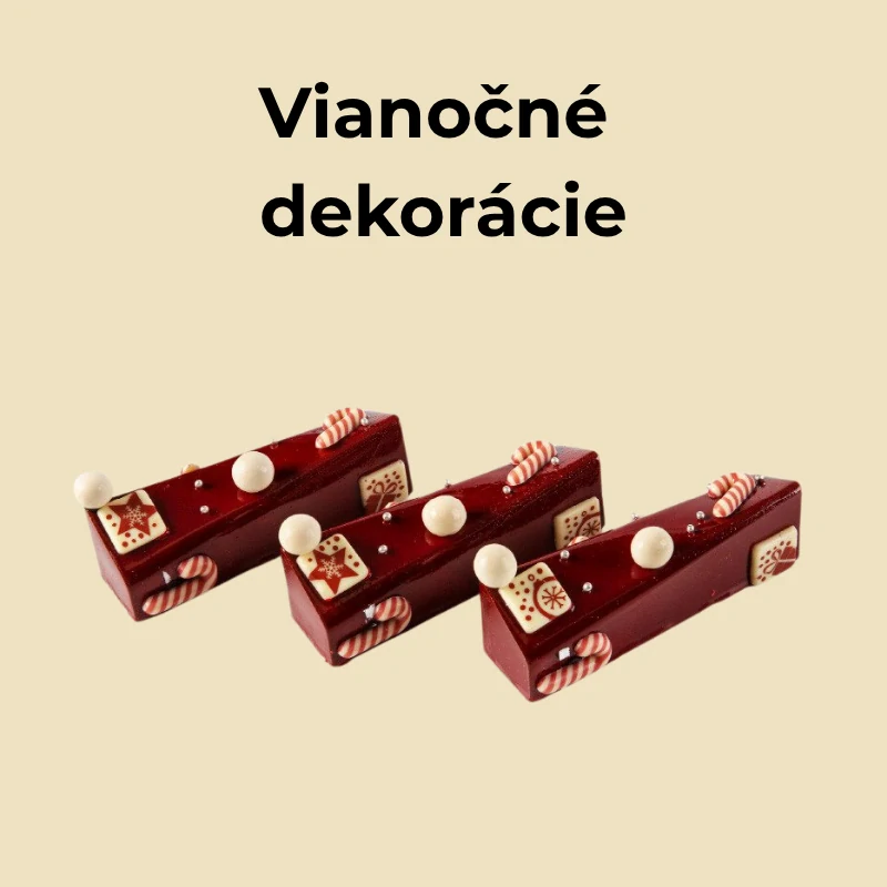 Čokoládový dekor vianočný štvorec 2x2cm/250ks