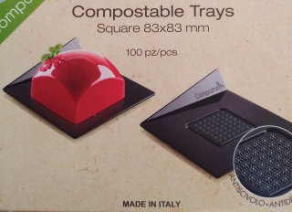 Mini podnos čierny štvorec 83x83 h19mm