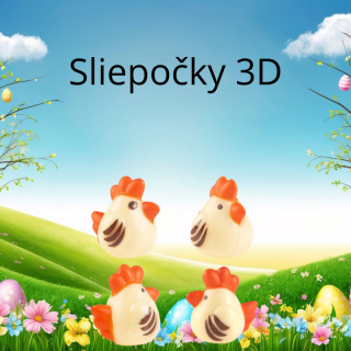 Čokoládové dekorácie SLIEPOČKY 3D