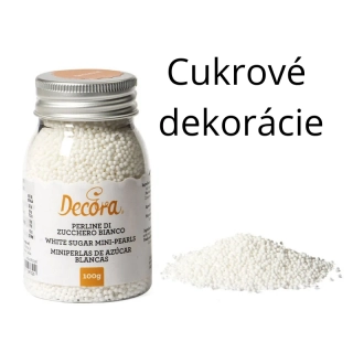 Deko Cukrové dekorácie guličky BIELE 100g