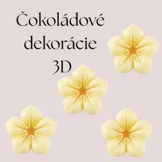  Čokoládové dekorácie Kvietky biele  3D